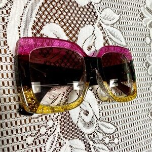 Sunglasses Square Pink Gold  Gradient New Oversized